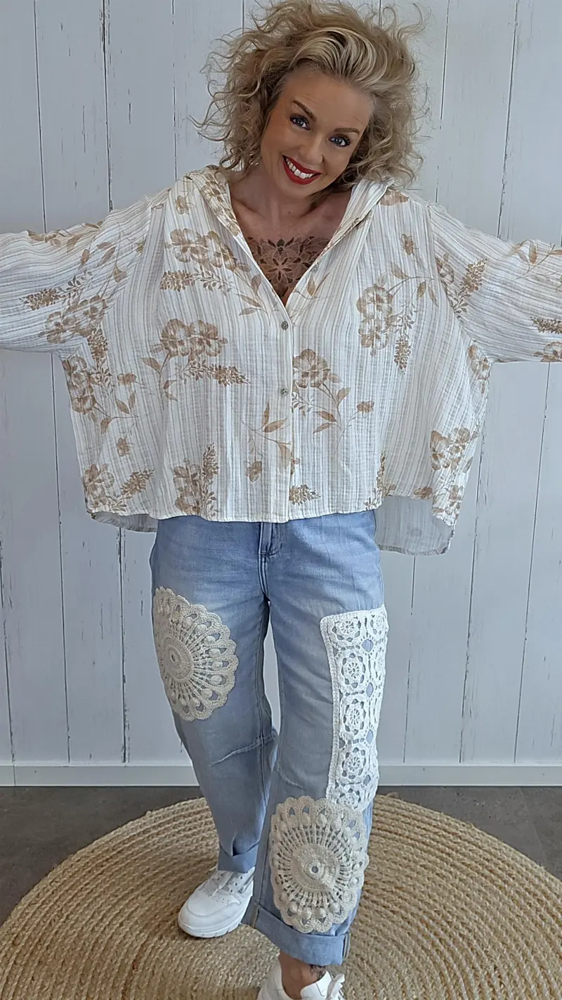 Majja mønstret skjorte beige