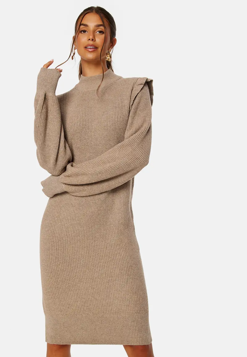 Malena L/S Ruffle Knit Dress