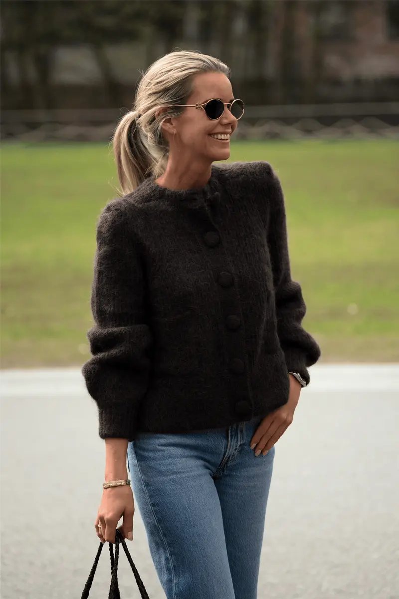 Maria Chunky Cardigan Dark Brown