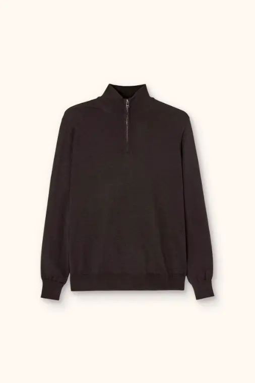 Marlon Half-Zip Brown Flannel