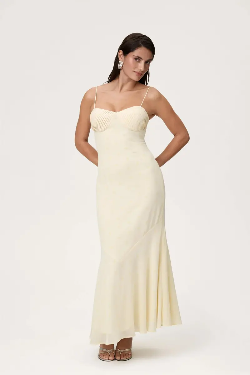 Marseille Maxi Dress Yellow Bow