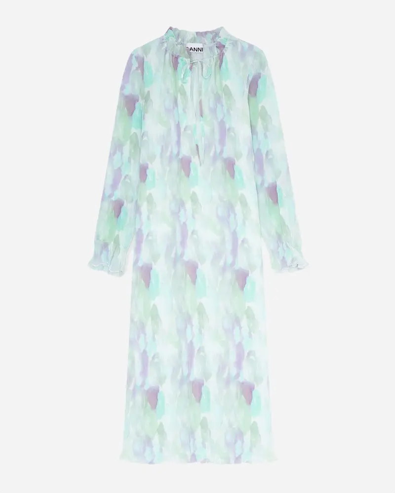 Maxi Dress Pleated Georgette - Bright White