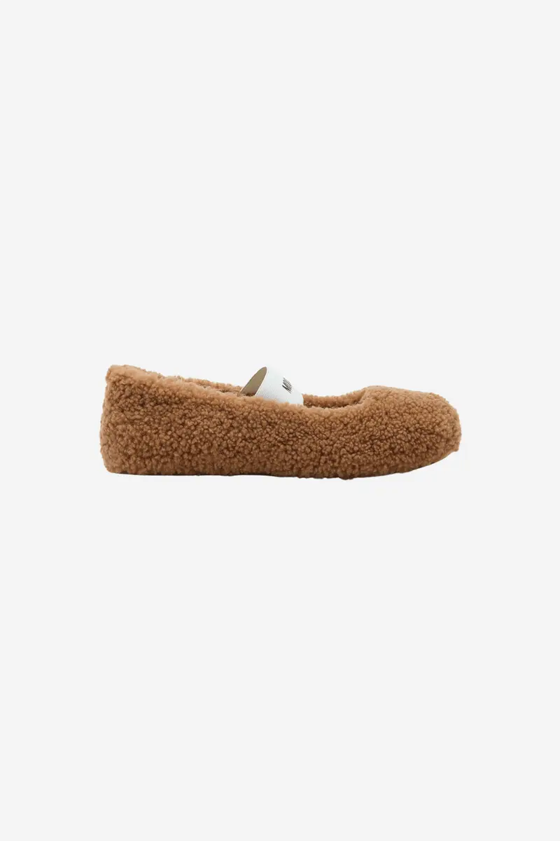 MB Shearling Ballerina Cognac