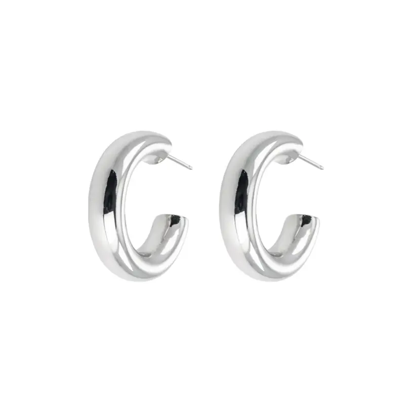 Medium Chunky Hoops Silver