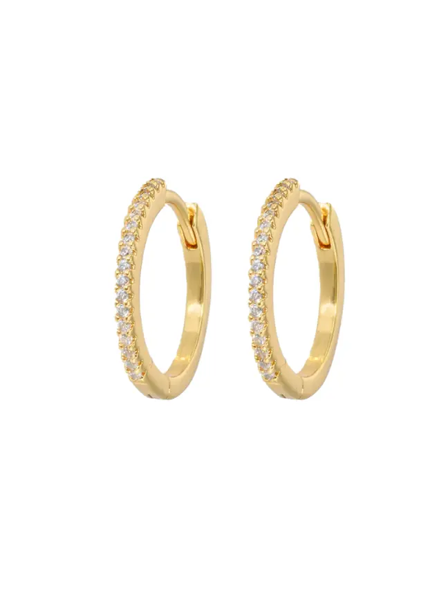 Medium Slim Hoops White