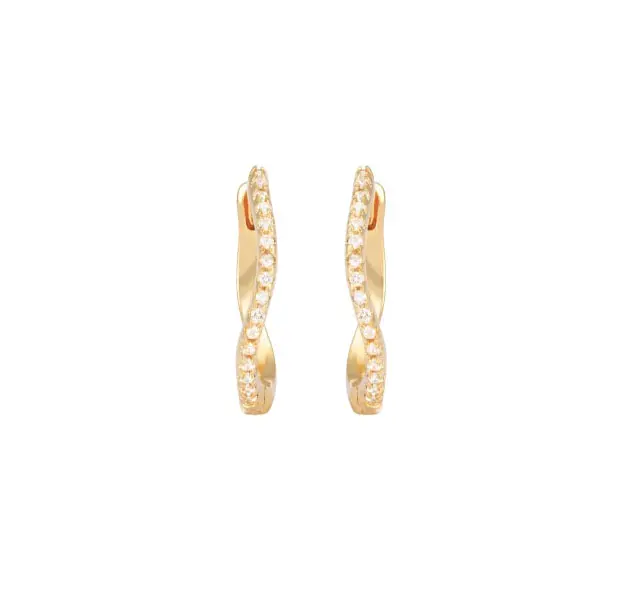 Medium Wavy Hoops White