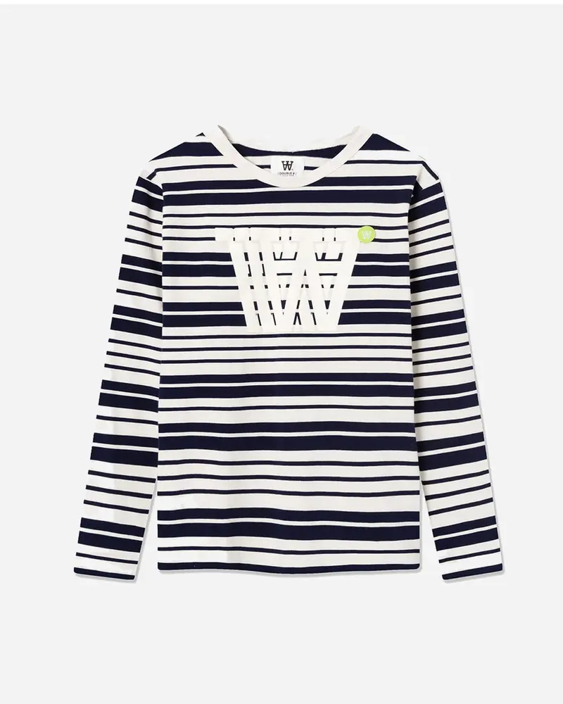Mel Stripe Long Sleeve - Off-White/Navy Stripes