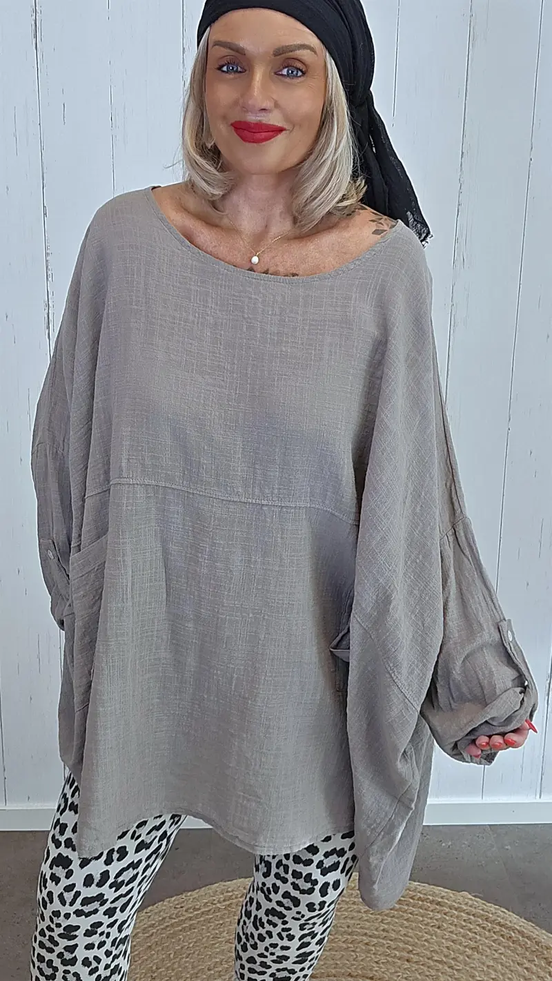 Melissa baggy topp taupe