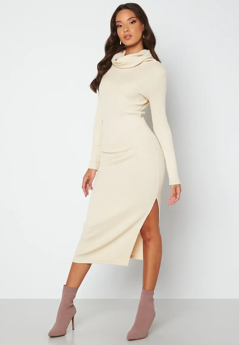 Mellen knitted cowl neck dress