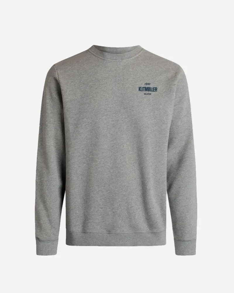 Mens Small Logo Crew - Grey Melange