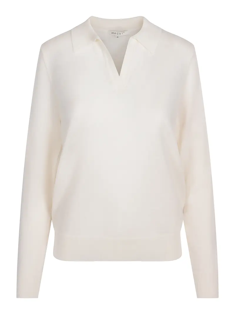 Merino collar pullover Krem