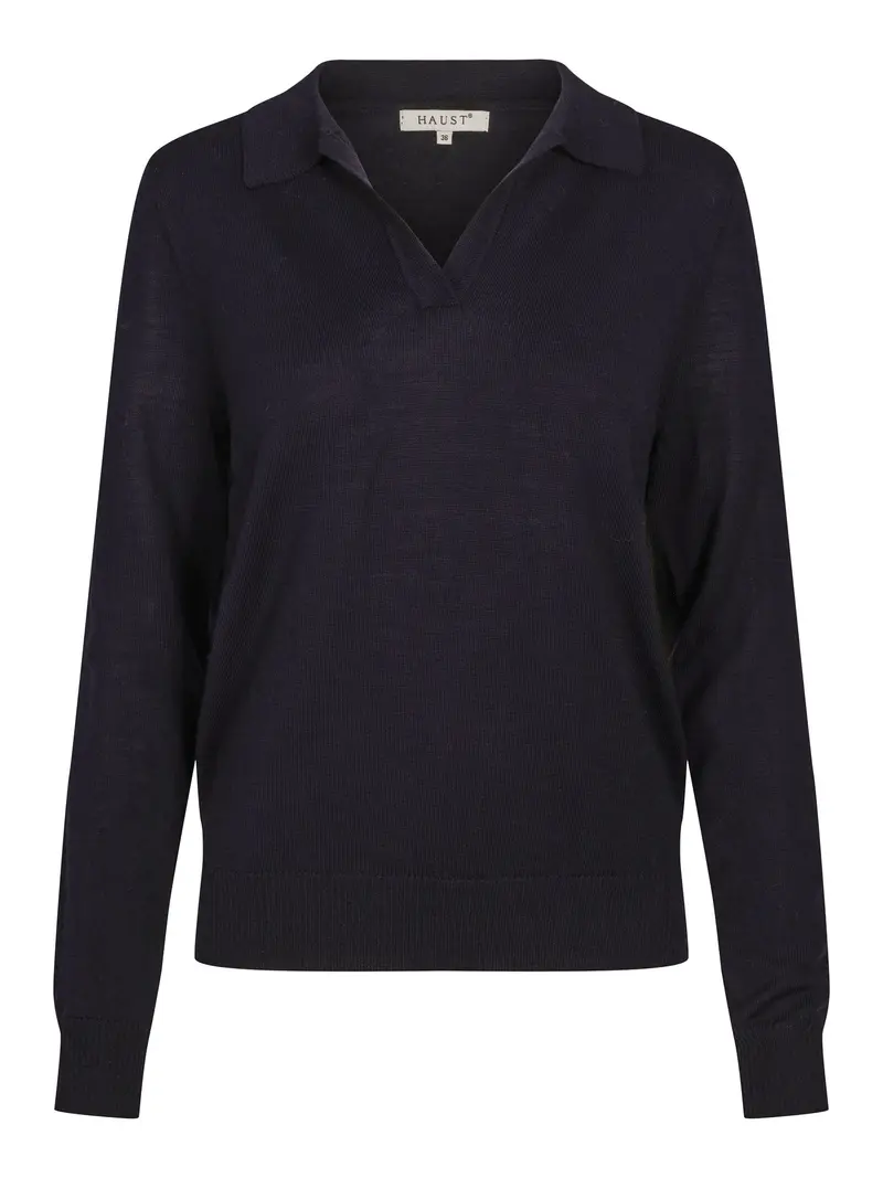 Merino collar pullover Marineblå