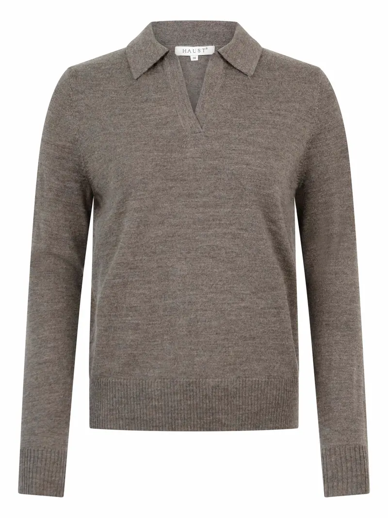 Merino collar pullover Sand melert