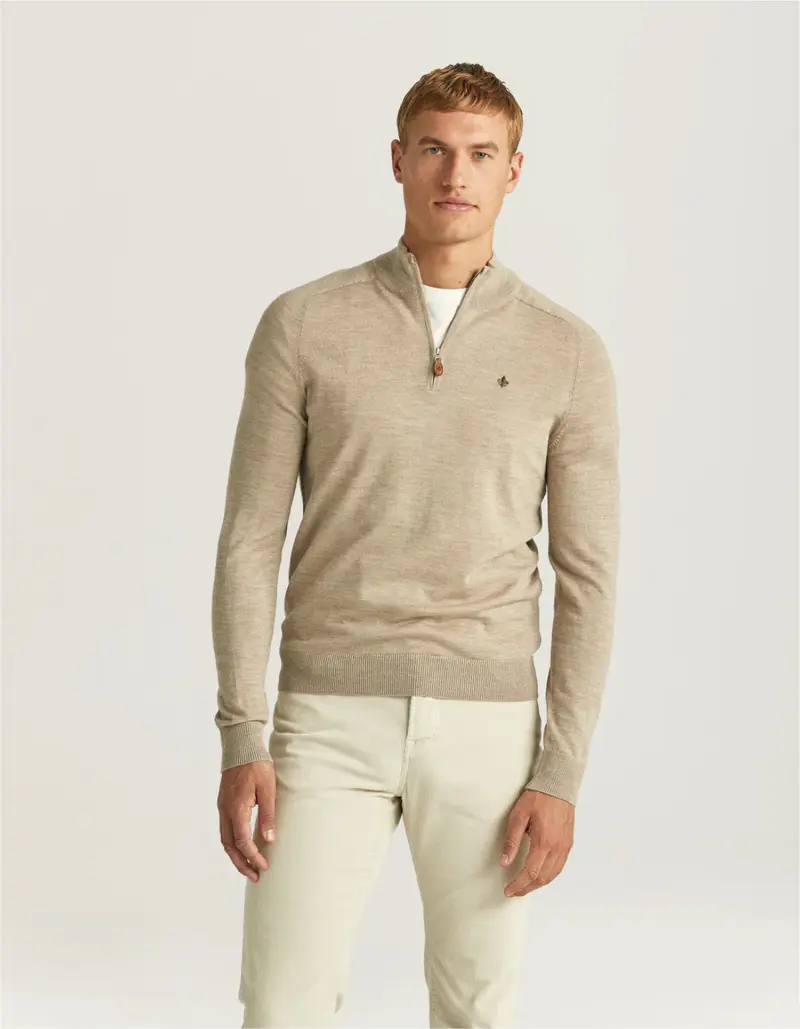 Merino John zip Khaki