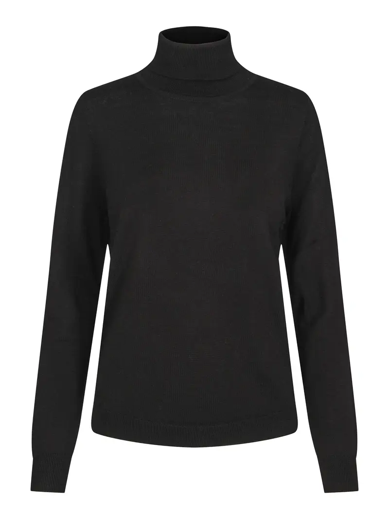 Merino roll neck Black