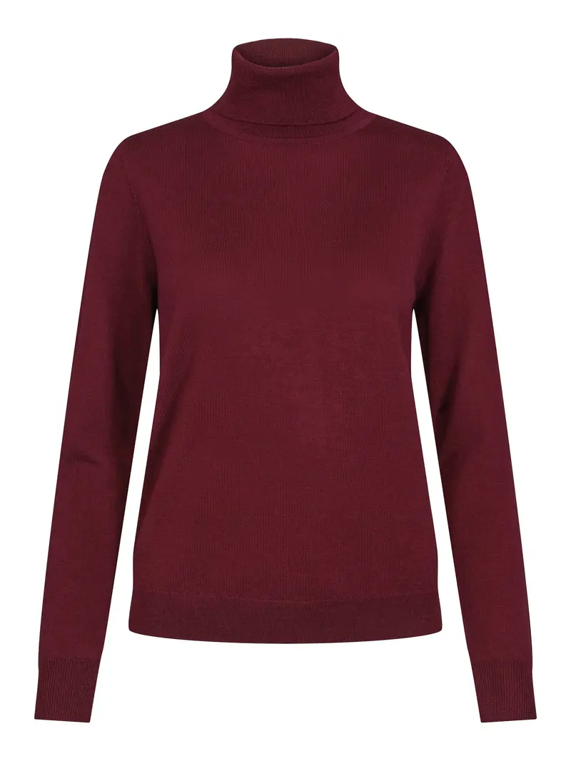 Merino roll neck Deep burgundy