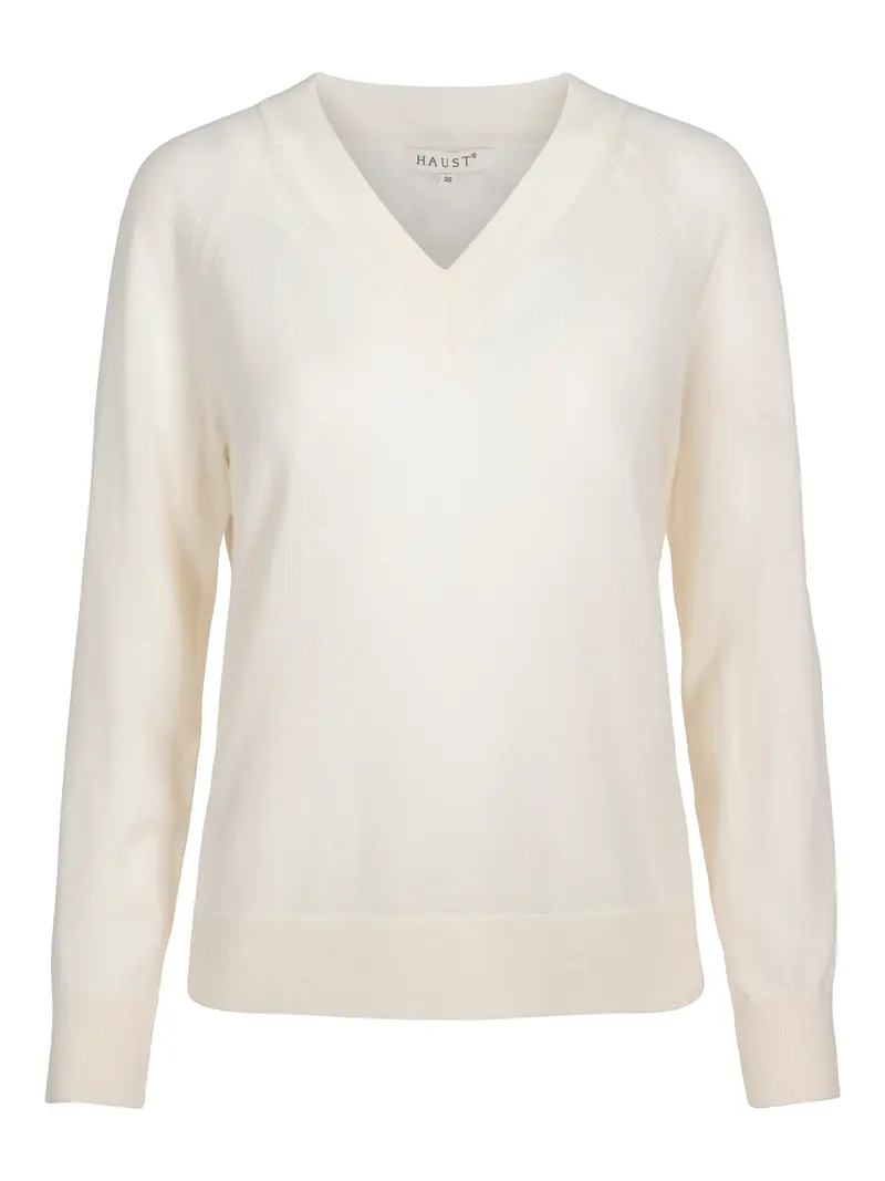 Merino V-neck pullover Krem