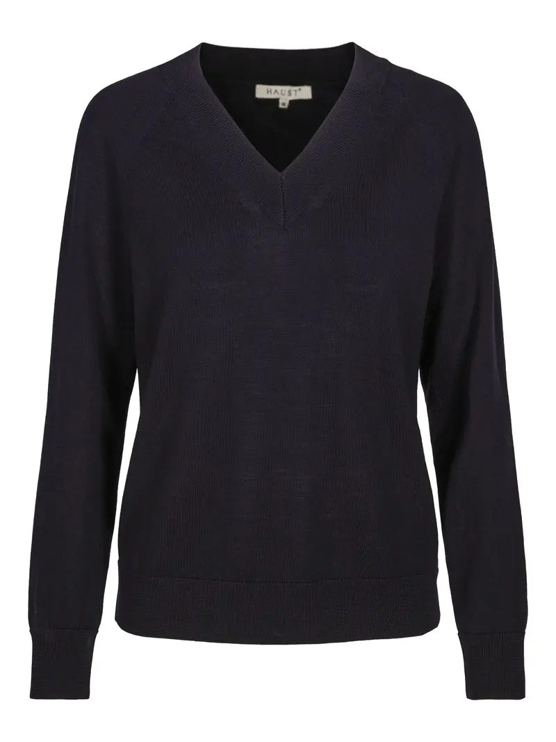 Merino V-neck pullover Marineblå