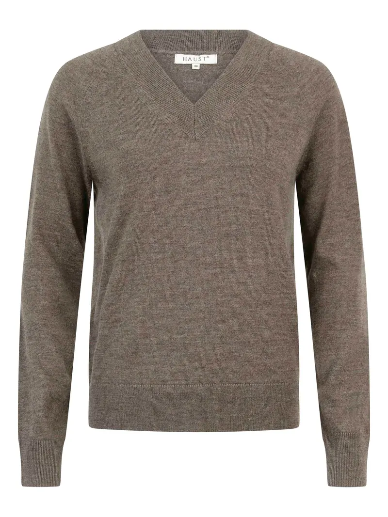Merino V-neck pullover Sand melert