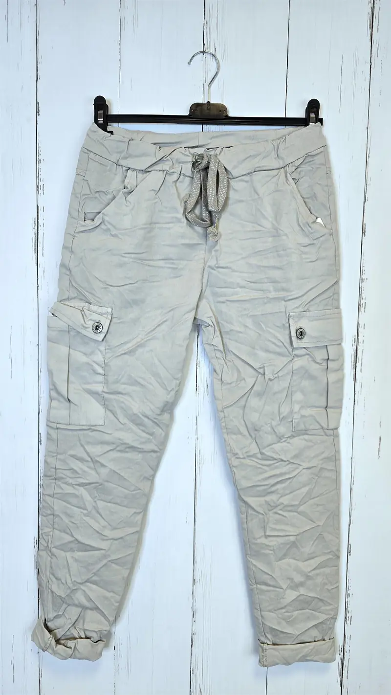 Mia cargo bukse beige