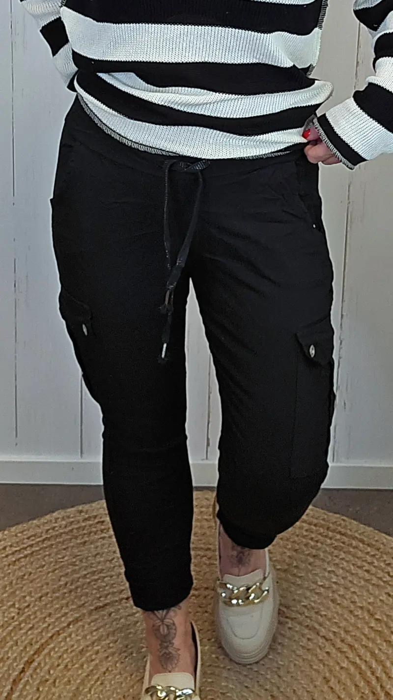 Mia cargo bukse svart