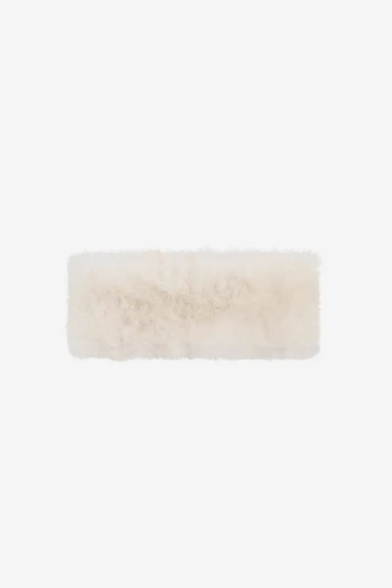 Mia Fake Fur Headband White