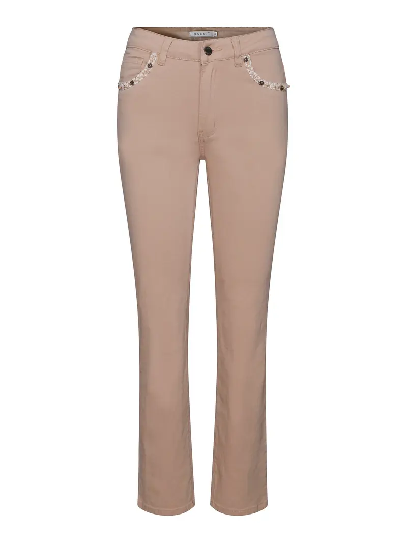 MIA jeans w/ribbon Comfort straight leg Sand