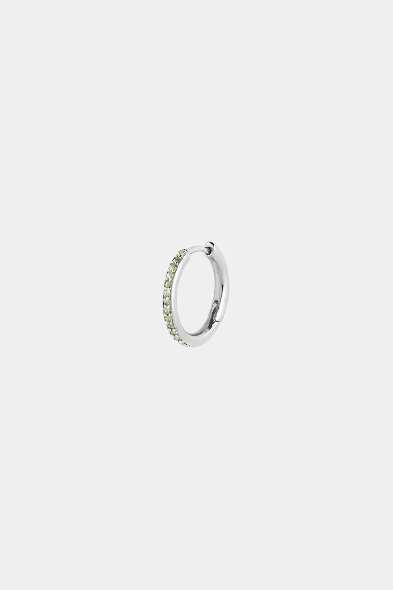 Mica Huggie Mint Silver
