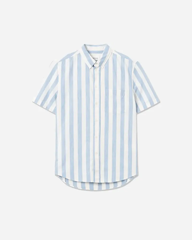 Michael Wide Stripe Shirt - White/Blue