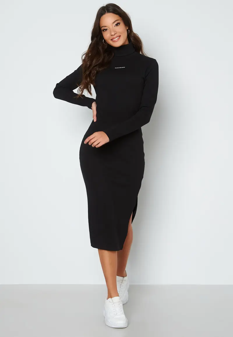 Micro Branding Roll Neck Dress