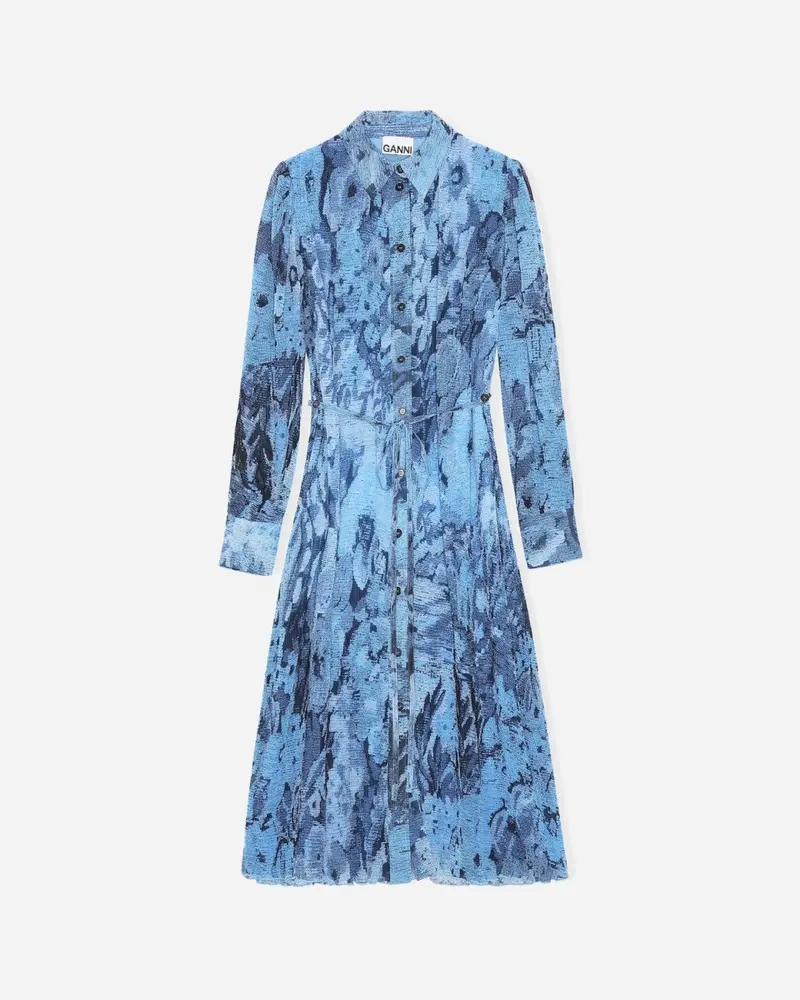 Midi Shirt Dress - Placid Blue