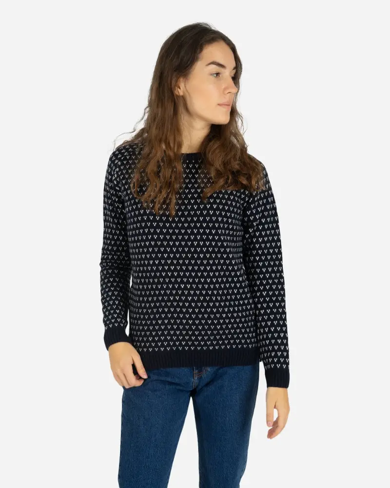 Mika knit - Navy/Cream