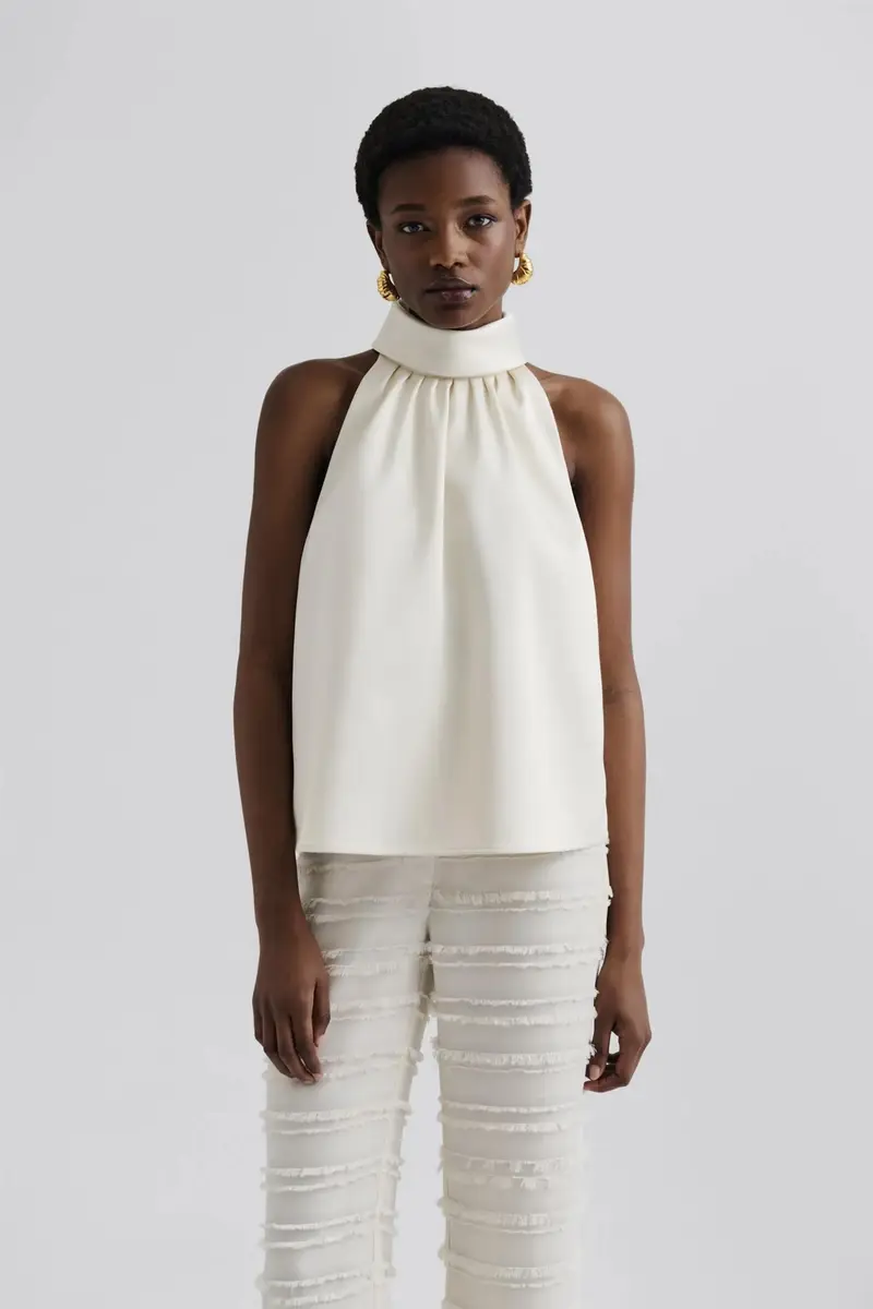 Minea Satin Halterneck Top