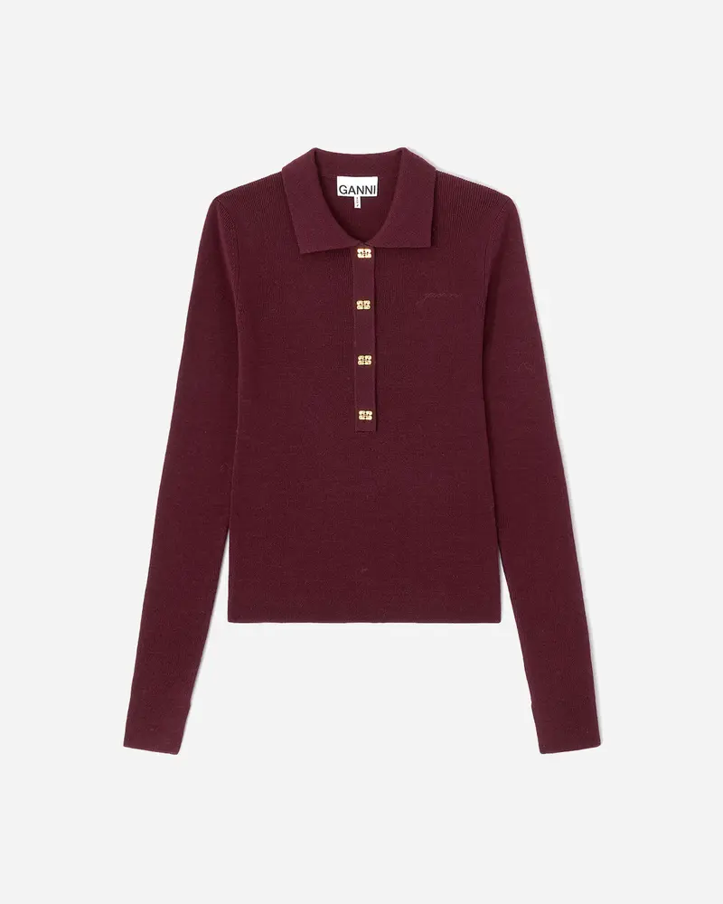 Mini Ribbed Merino Polo