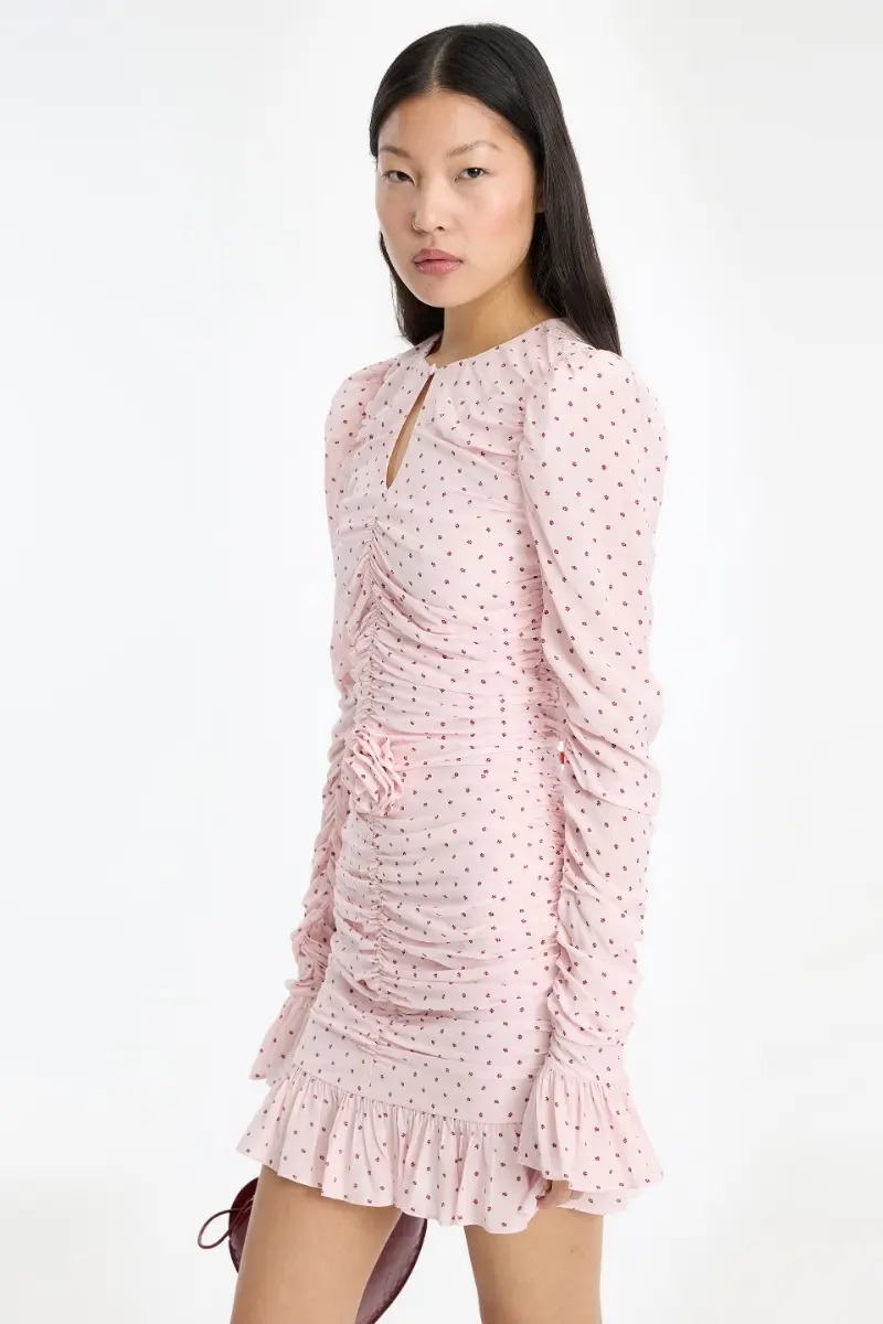 Mini Ruched Dress - Barely Pink Comb.