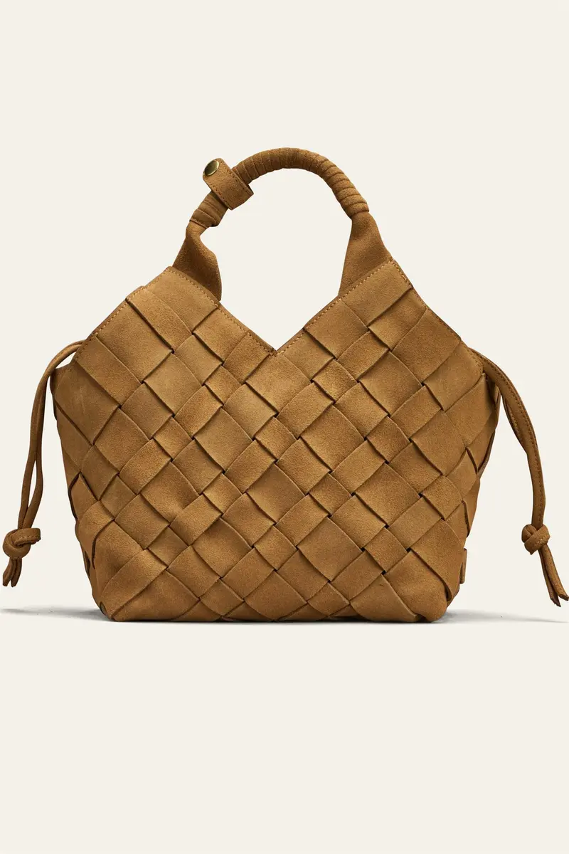 Misu Camel Suede Shoulder Bag