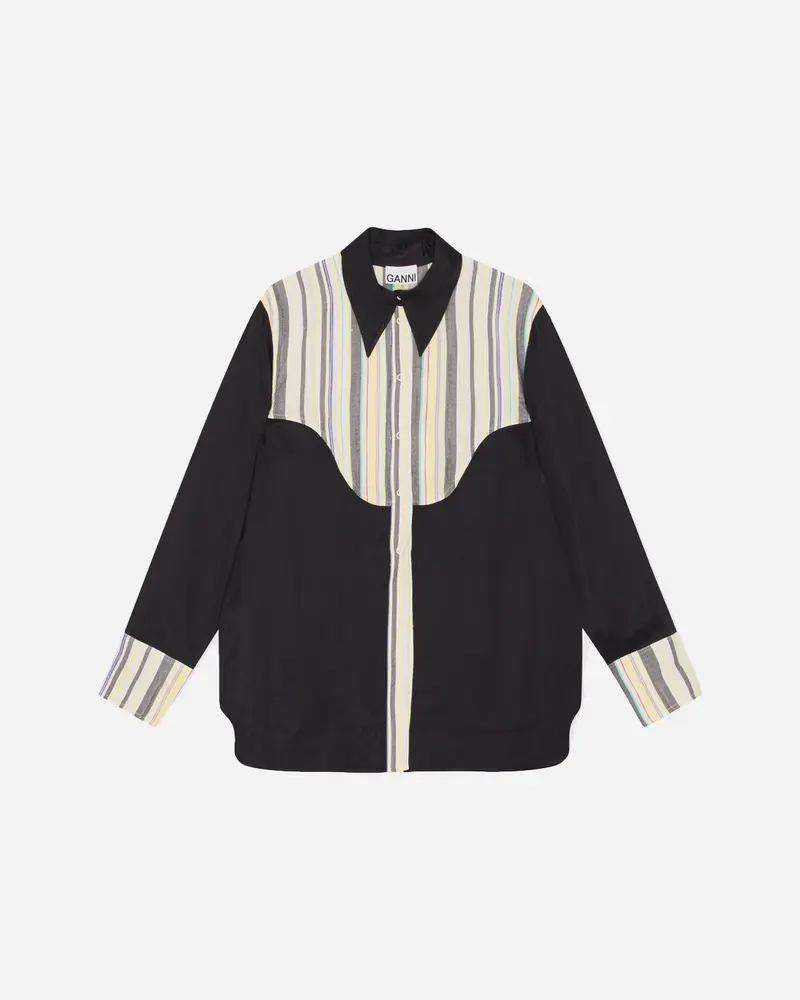 Mix Slub Stripe Shirt - Lily Green