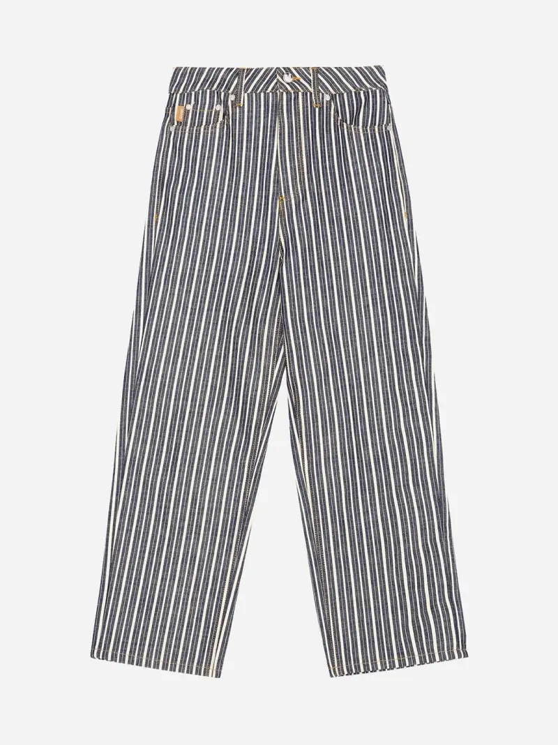 Mixed Stripe Denim Jeans - Dark Indigo