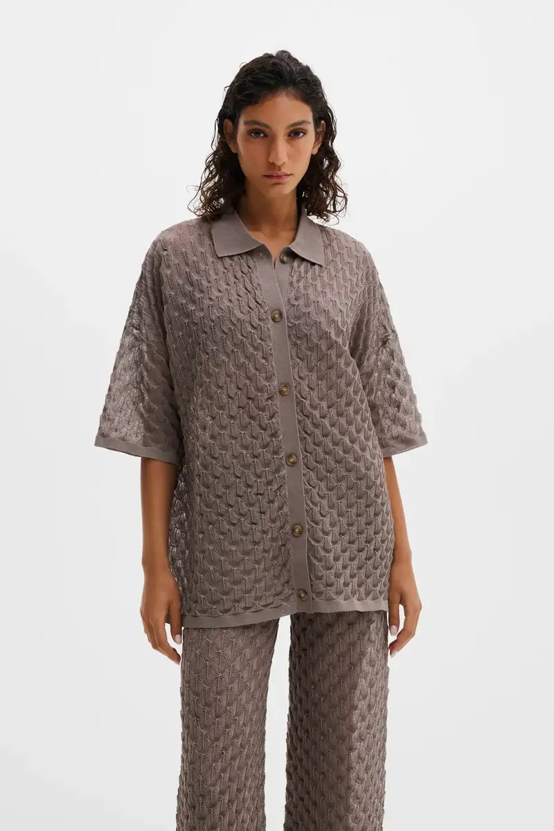 Moa Knitted Shirt Taupe