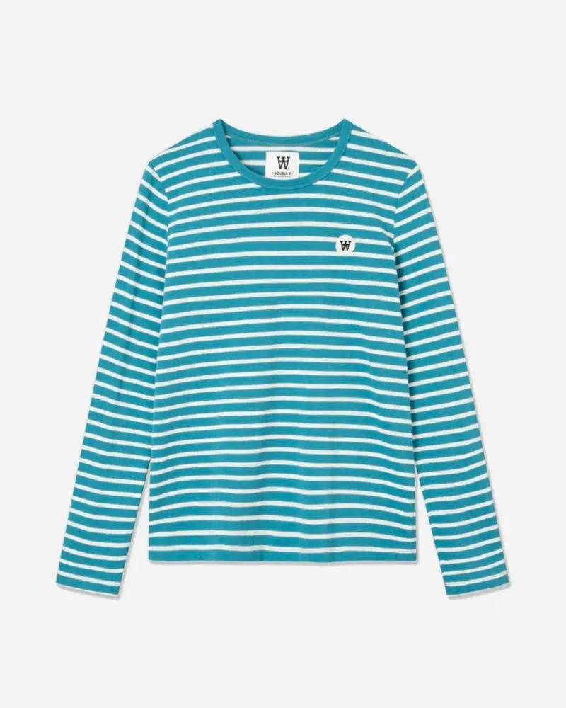 Moa Stripe Long Sleeve - Bright Blue/Off White Stripes