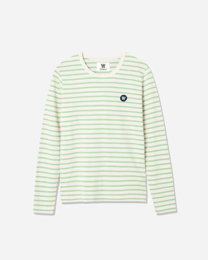 Moa Stripe Long Sleeve - Off White/Green