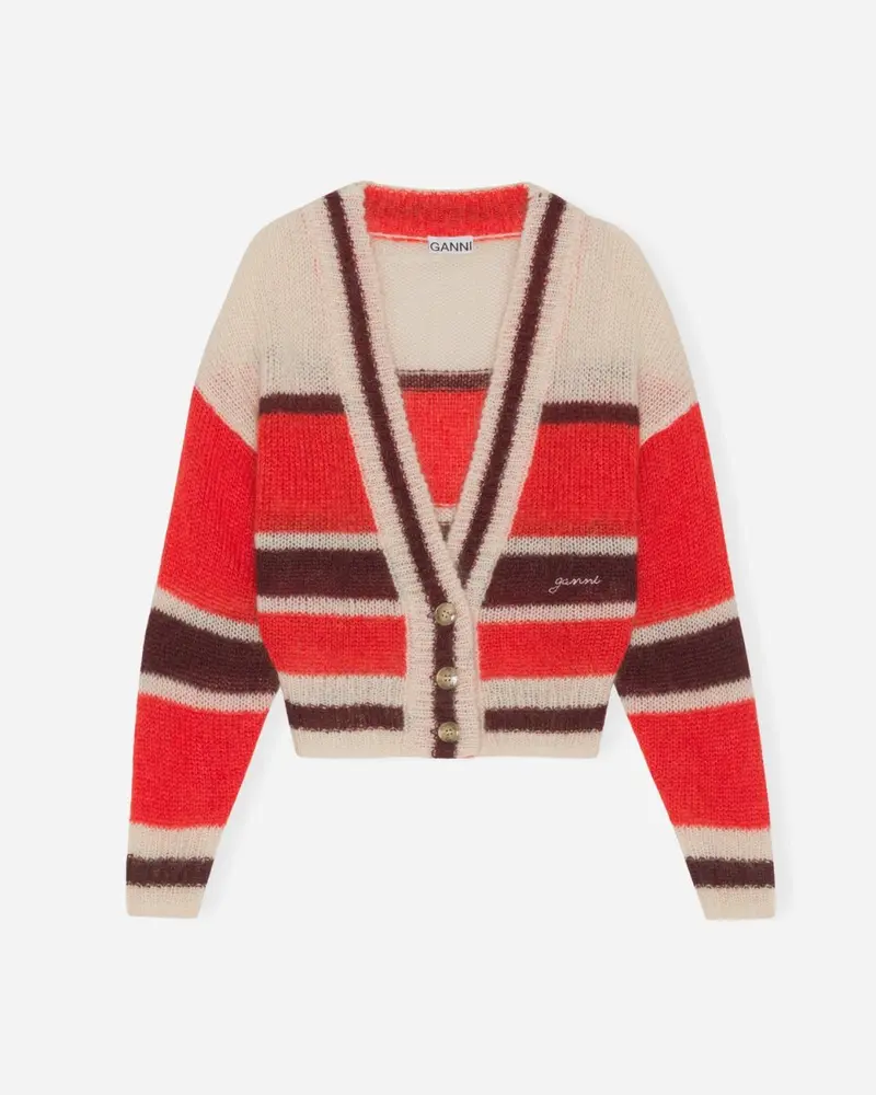 Mohair Cardigan - Fiery Red