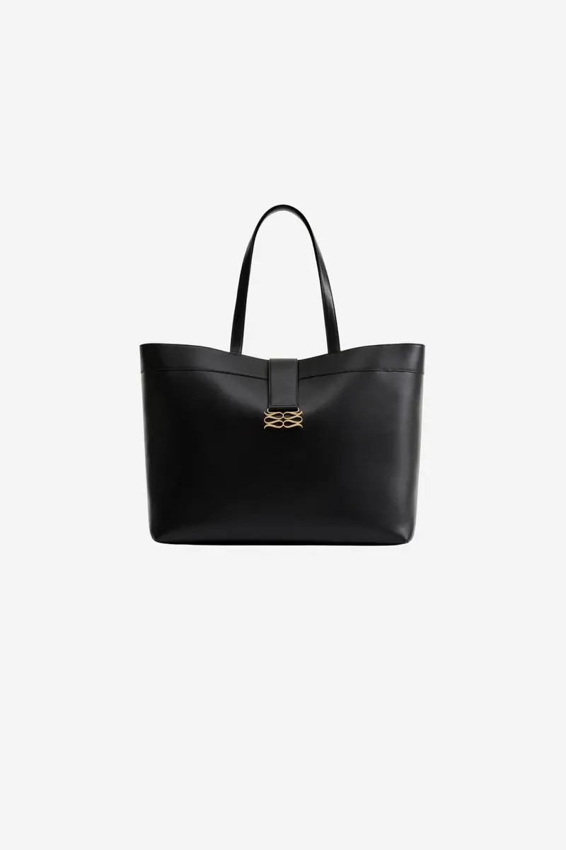 Monogram Grand Leather Tote Black