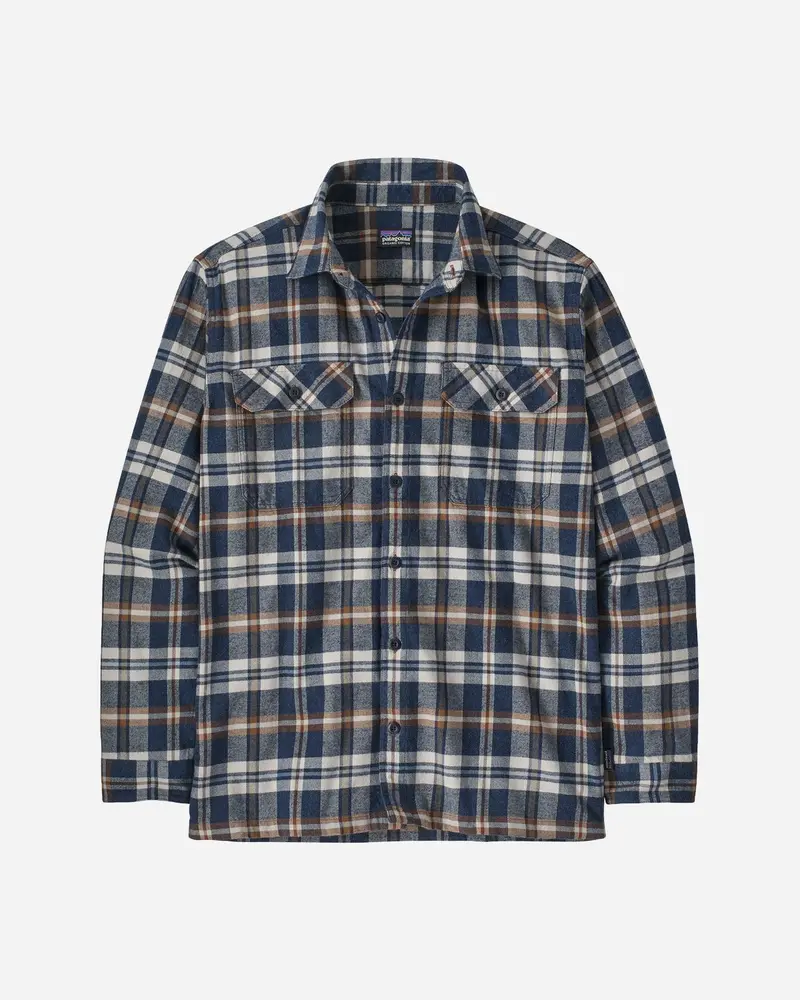 M's L/S Organic Cotton MW Fjord Flannel Shirt - Fields/New Navy