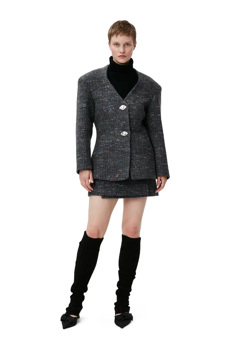 Multi Wool Fitted Blazer