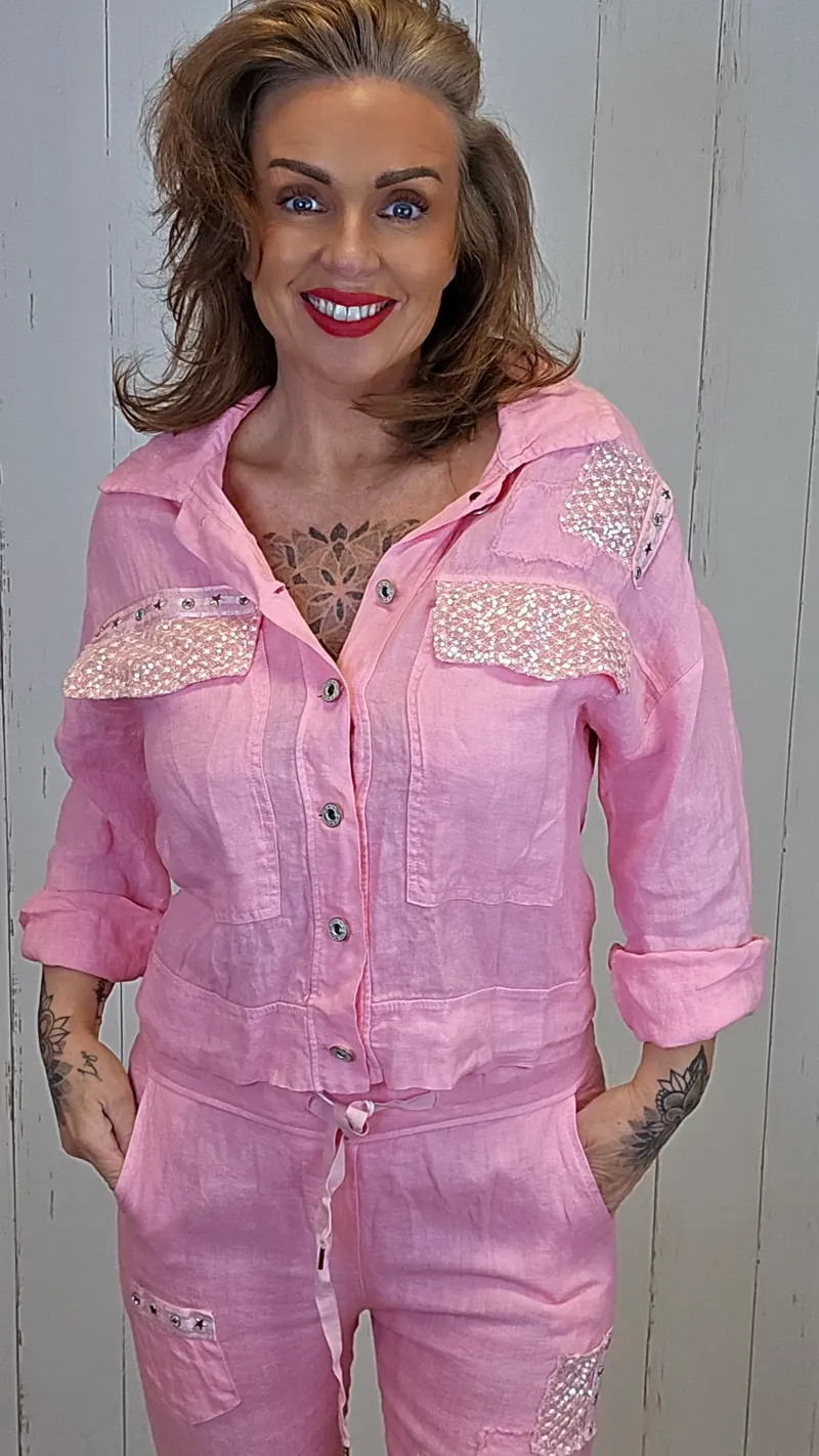 Naomi linjakke rosa