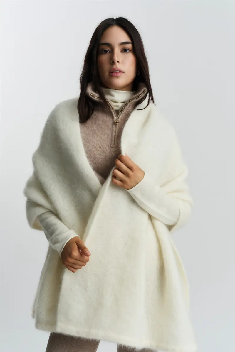 Natalie Chunky Scarf Bright White