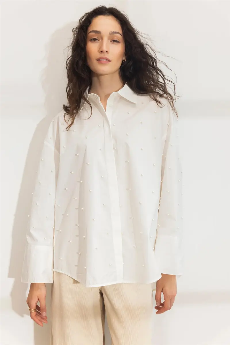 Nell Pearl Shirt - White