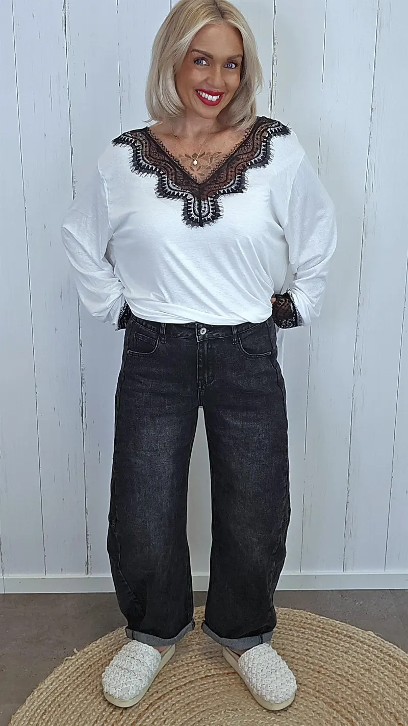 Nicky Barrel jeans svart