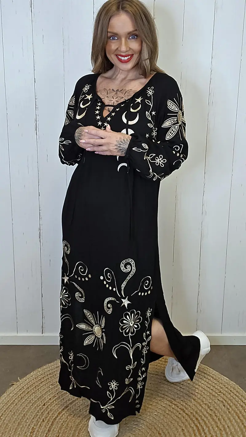 Nora maxikjole Svart